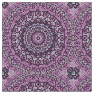 Purple and Lavender Mandala Pattern Design Fabric