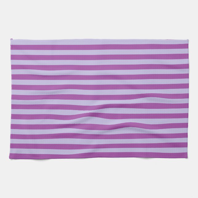 Purple and Lavender Stripes Kitchen Towel (Horizontal)