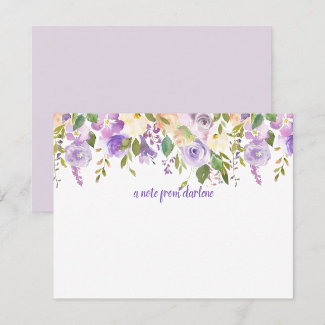 Purple and Lavender Watercolor Roses | Card (Front/Back)