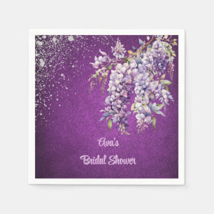 Purple and Lavender Wisteria Bridal Shower Napkin