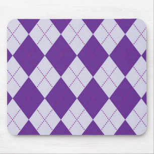 Purple and Light Purple Argyle Pattern Mouse Pad