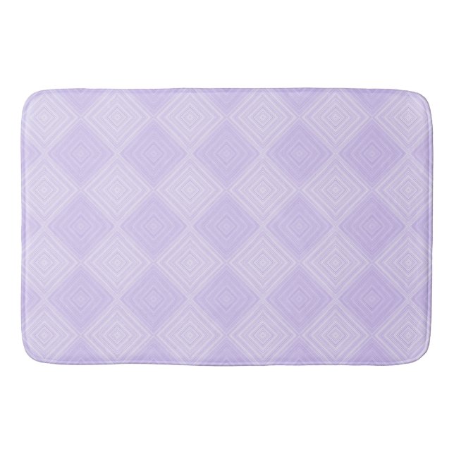 Purple And Lilac Two Tone Geometric Diamond Bath Mat (Front)