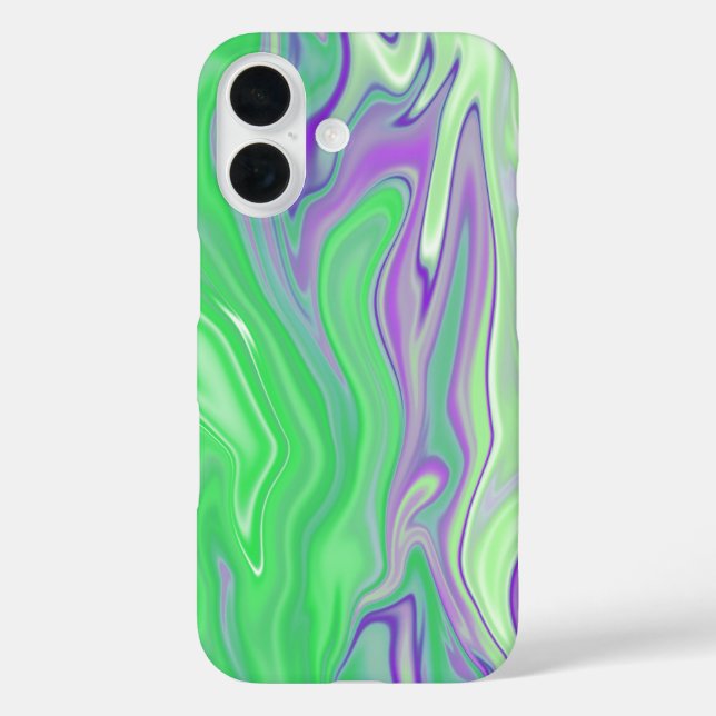 purple and lime marble abstract Case-Mate iPhone case (Back)