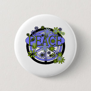 Purple and Lime Peace 2 Inch Round Button