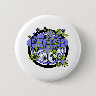 Purple and Lime Peace 2 Inch Round Button