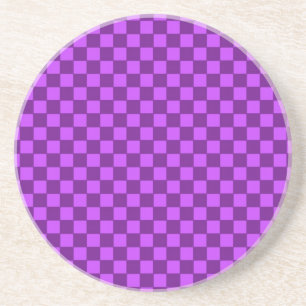 Purple and Magenta Chequerboard Pattern Coaster