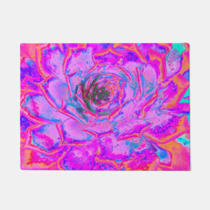Purple and Magenta Succulent Sedum Rosette Doormat