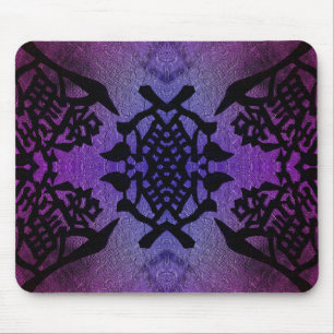 Purple and Magenta Symmetrical Pattern Mouse Pad