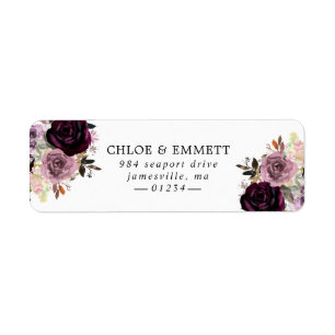 Purple and Mauve Pink Floral Adresse de retour