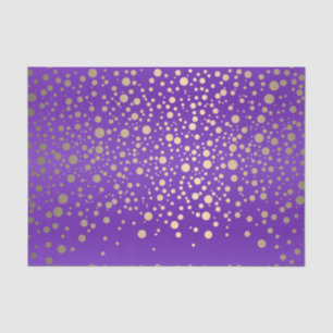 Purple and Metallic Gold Confetti Tissue Paper