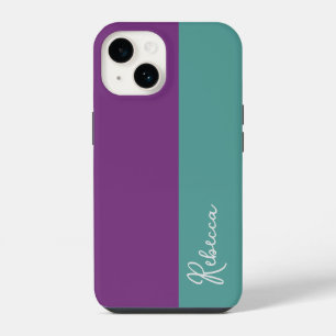 Purple and Mint Colour Block Phone Case