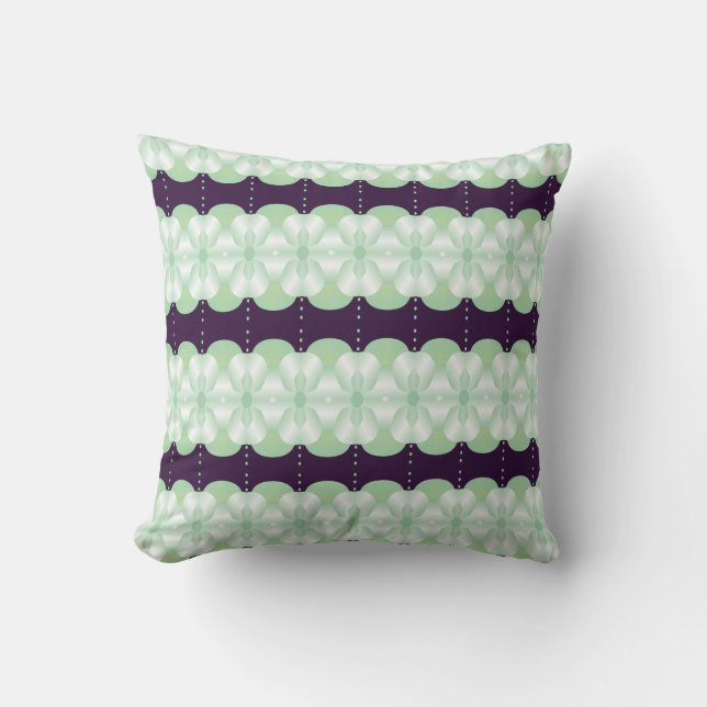 Purple And Mint-green Reversible Pillow (Front)