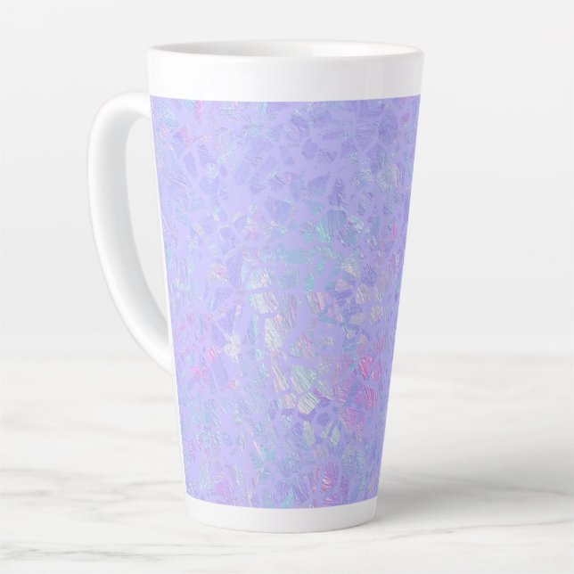 Purple and Multicolor Flakes Latte Mug (Left Angle)