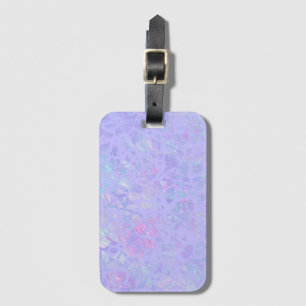 Purple and Multicolor Flakes Luggage Tag