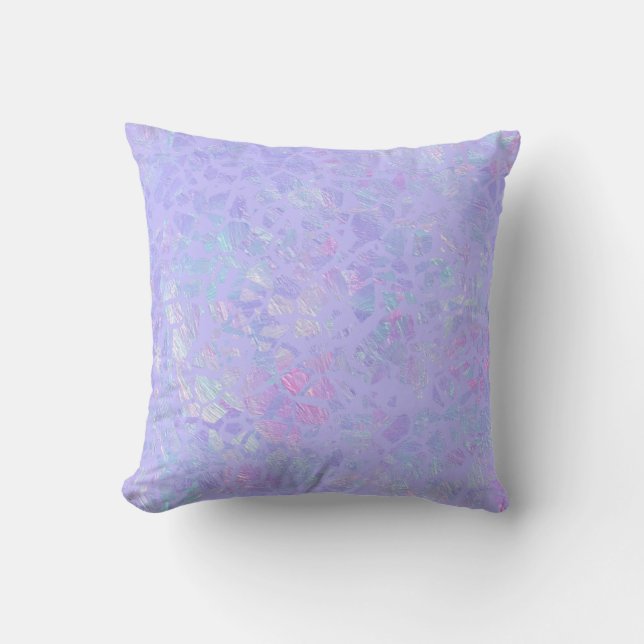Purple and Multicolor Flakes Throw Pillow (Front)