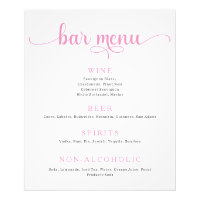 Purple and Off White Wedding Bar Menu Poster