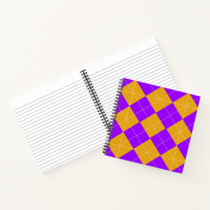 Purple and Orange Argyle Notebook