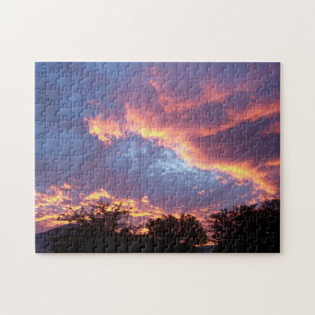 Purple and Orange Clouds at Sunset Jigsaw Puzzle (Horizontal)