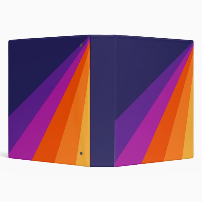Purple and orange diagonal retro stripes binder (Background)