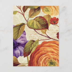Purple and Orange Flowers Postcard