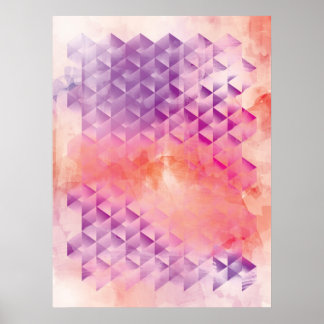 Purple and Orange Geometric Poster
