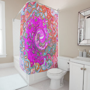 Purple and Orange Groovy Abstract Retro Swirl
