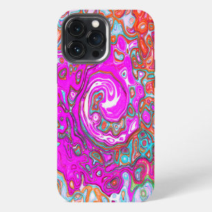 Purple and Orange Groovy Abstract Retro Swirl iPhone 13 Pro Max Case