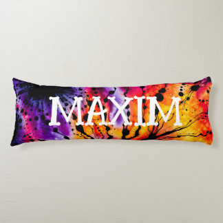 Purple and Orange Halloween Tie Dye Body Pillow
