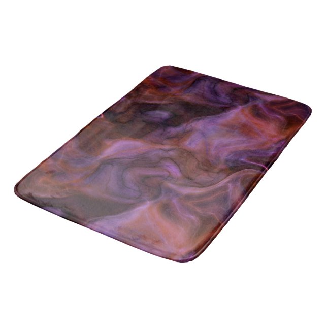 purple and orange Marble abstract Bath Mat (Angled)