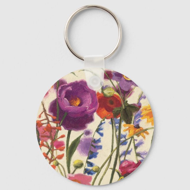 Purple and Orange Poppy Melody Keychain (Front)