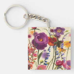Purple and Orange Poppy Melody Keychain