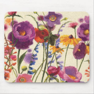 Purple and Orange Poppy Melody Mouse Pad