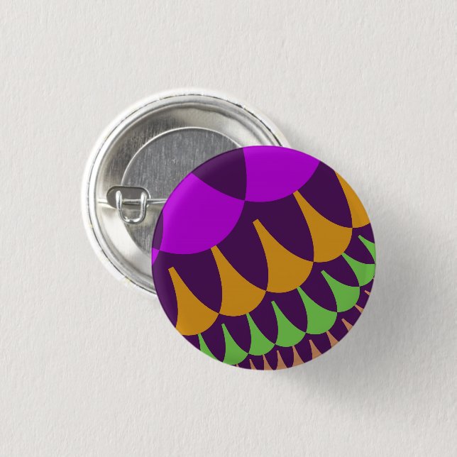 Purple and Orange Scales 1 Inch Round Button (Front & Back)