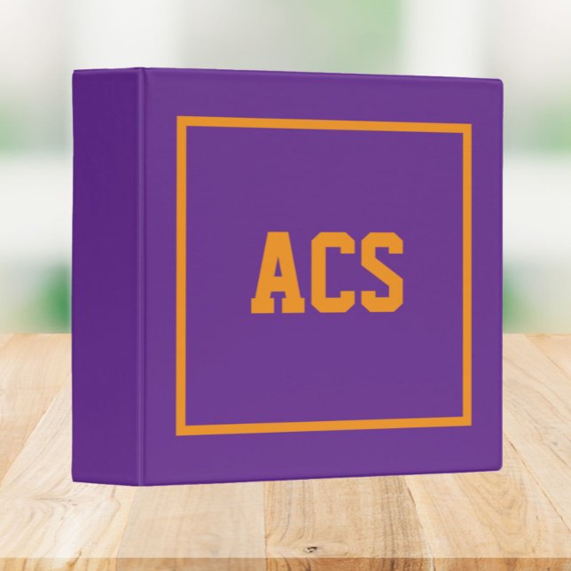 Purple and Orange School Colors and Letters Binder (In Situ)