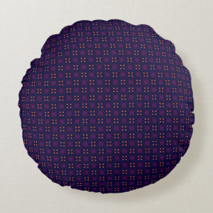 Purple and Orange School Spirit Sports Team Round Pillow