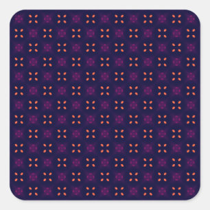 Purple and Orange School Spirit Sports Team Square Sticker