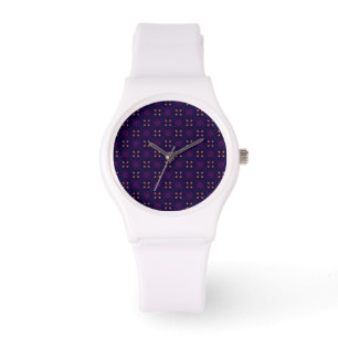 Purple and Orange School Spirit Sports Team Watch