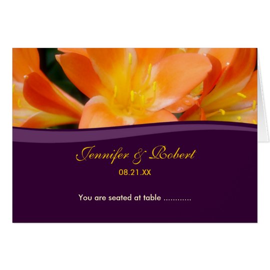 Purple and Orange Seating Place Card