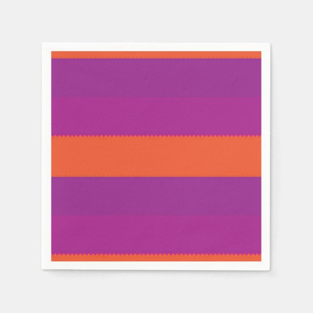 Purple and orange striped napkin (Front)