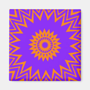 Purple and Orange Sun Rays Magnet