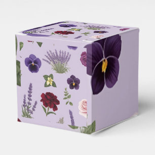 Purple and other colour Floral Pattern Favor Box