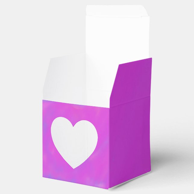 Purple and Pink 2x2 Square favour box with heart (Opened)
