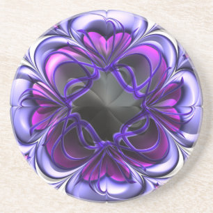 Purple and Pink Abstract Coaster