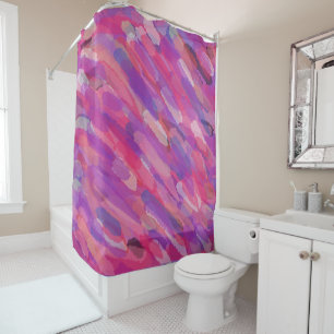 Purple and Pink Abstract Pattern Shower Curtain