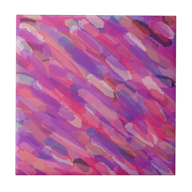 Purple and Pink Abstract Pattern Tile (Front)