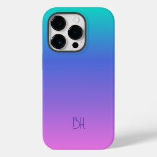 Purple and pink and turquoise ombre background  Case-Mate iPhone 14 pro case