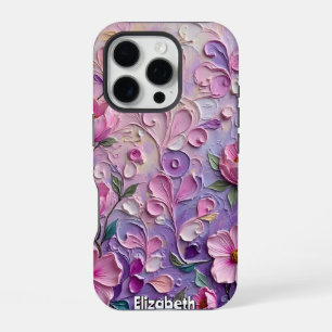 Purple and Pink Bloom Abstraction iPhone 16 Pro Case