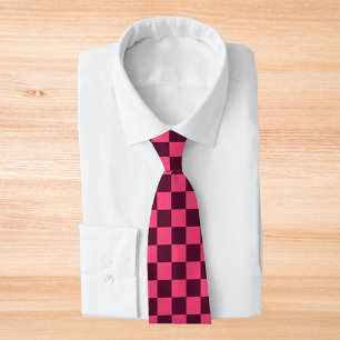 Purple and Pink Chequerboard Tie
