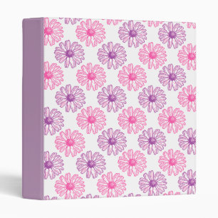 Purple and Pink Daisies Binder