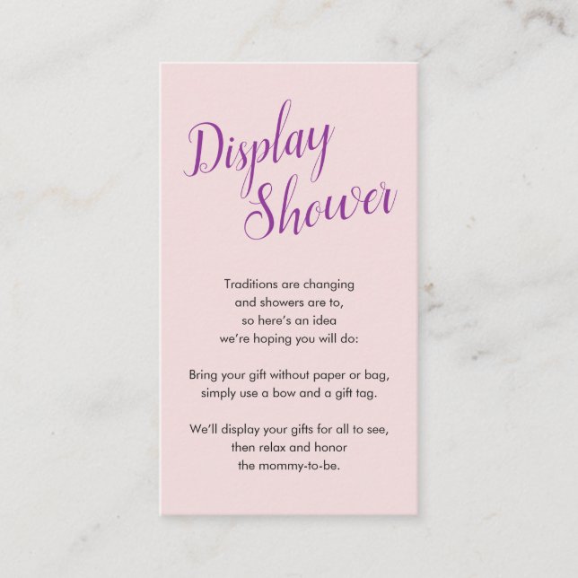 Purple and Pink | Display Shower Card (Front)